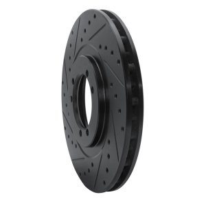 Hummer H1 Brake Rotor (1) - Rear Left, Front Left - R1 Concepts - Drilled & Slotted - Black - `96-`06